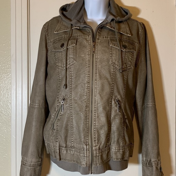 Come Together California CTC Vegan Leather Jacket with Knit Insert - Picture 5 of 15